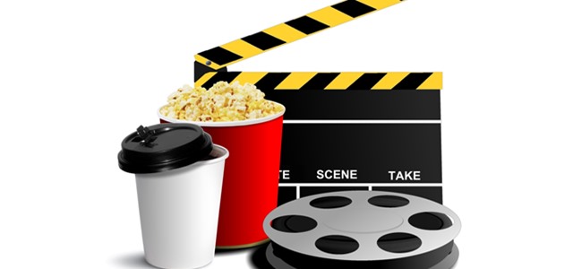 claquete pipoca e filme